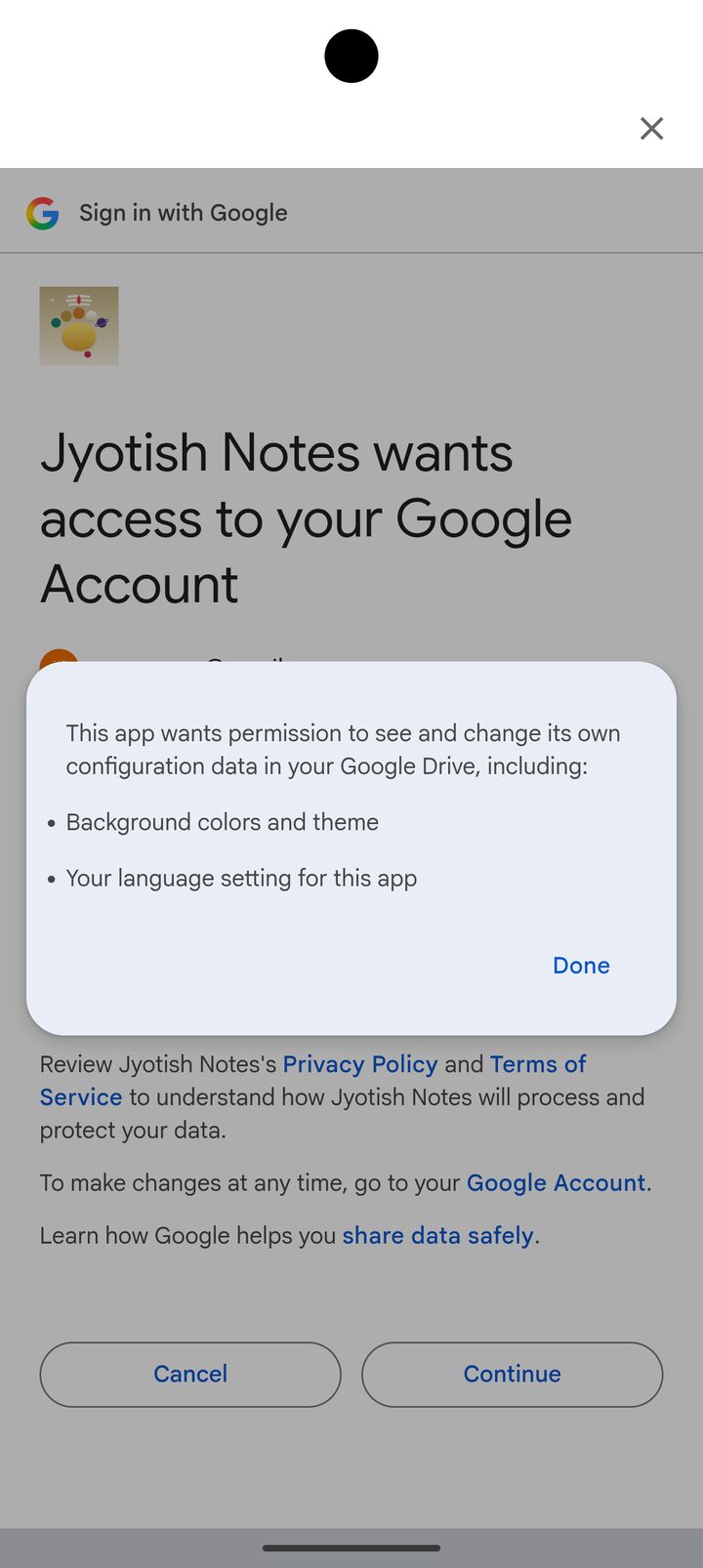 See access details: the app's own configuration data in your Google Drive
