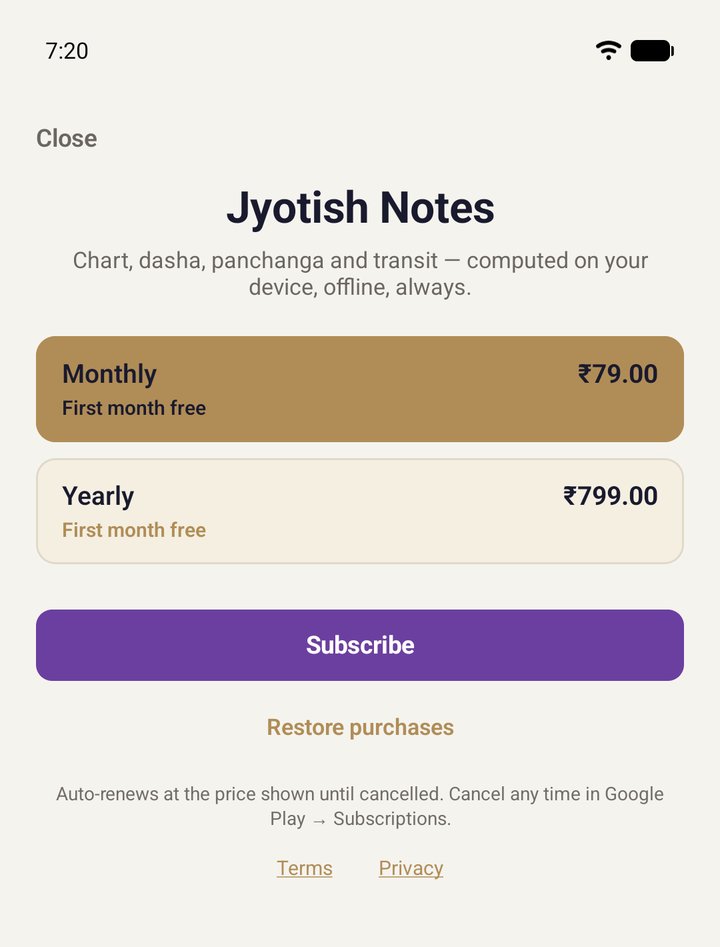 The subscription plans, Monthly and Yearly, each with First month free